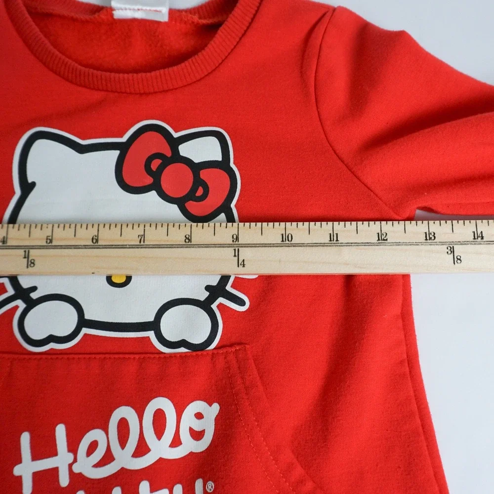Hello Kitty Sweatshirt Kids 6X‎ Red Graphic Pocket Long Sleeve Sanrio Top